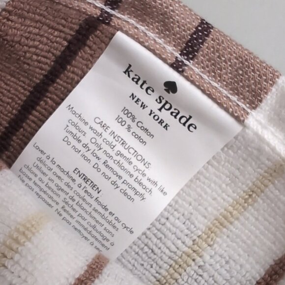 Kate Spade Kitchen Towel Set 5 Pairs Printed Dish Towels Coffee Plaid Chevron - Picture 11 of 12